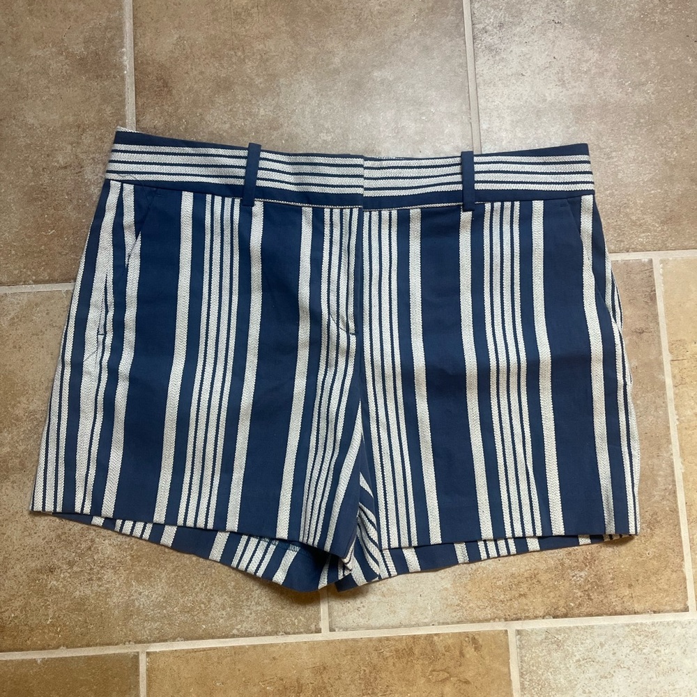 10 Ann Taylor nwt blue and white stripe chino shorts